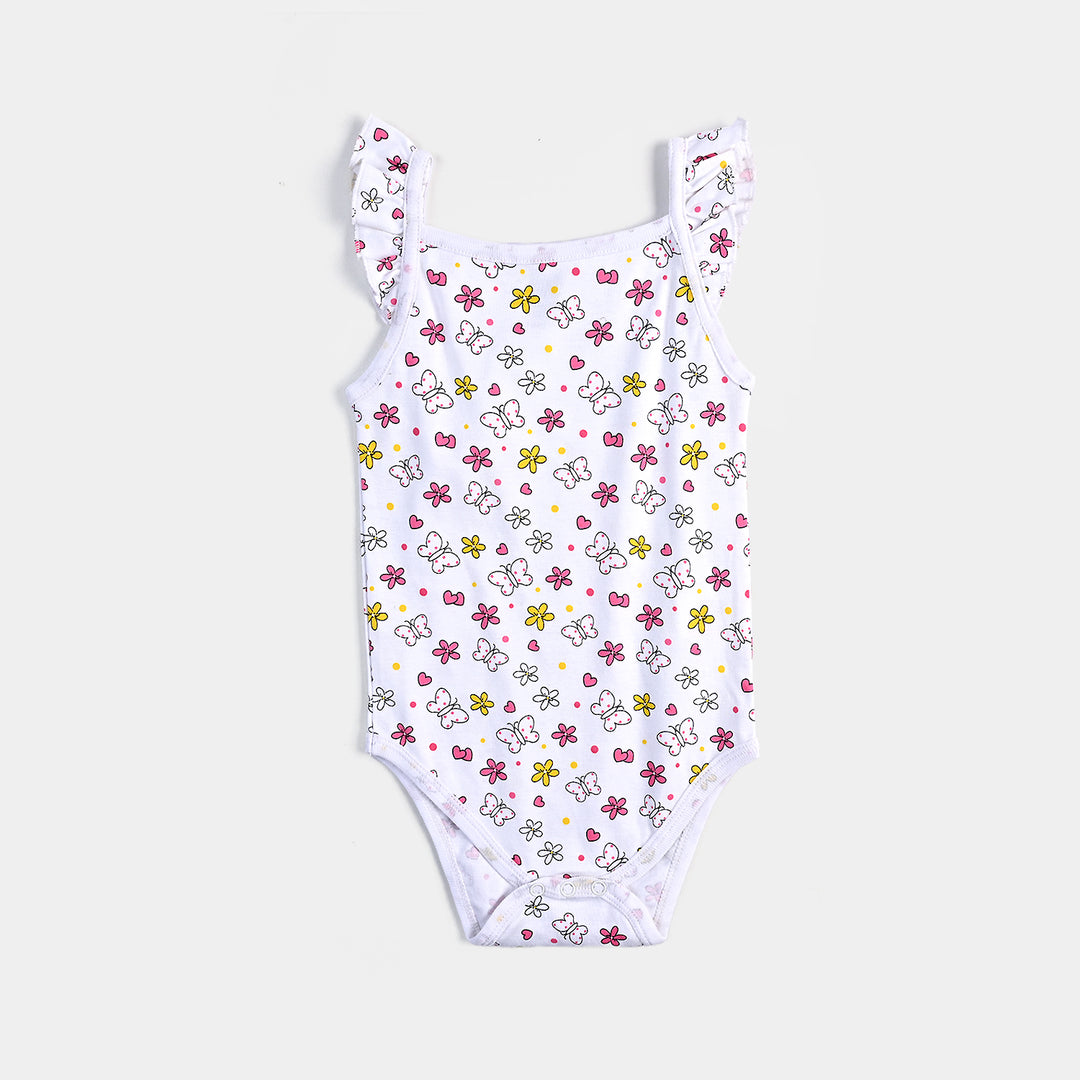 Infant Girls Cotton Interlock Romper 3PC Set (Bunny)