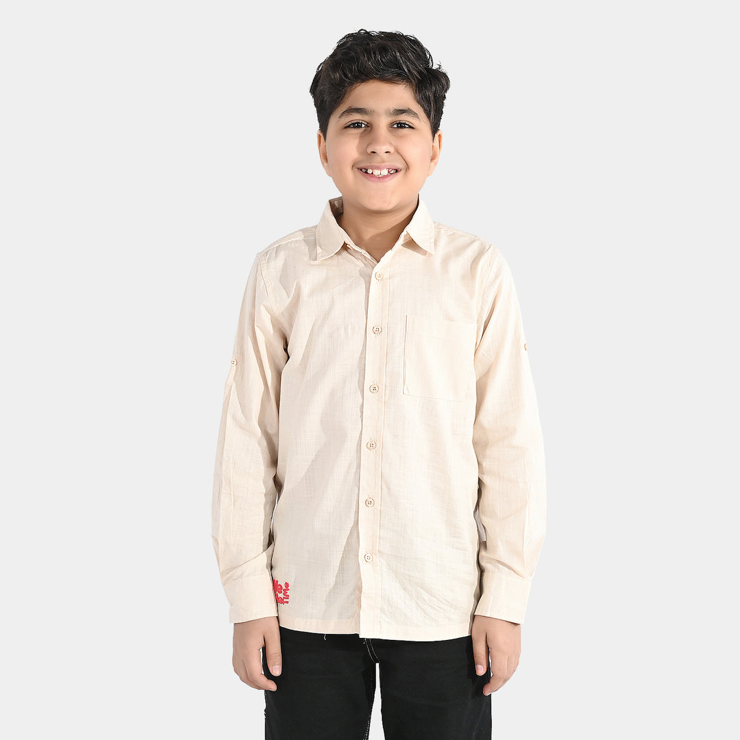 Boys Slub Jersey Casual Shirt - Beach Day