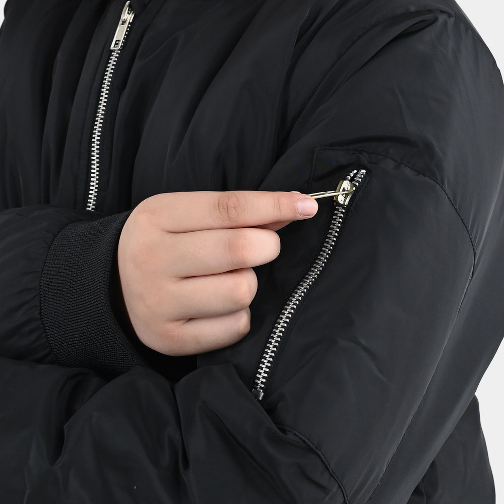 Boys Quilted Jacket Black Nickel