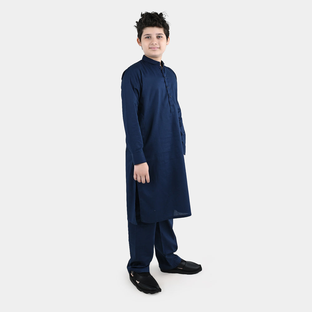 Boys Cotton Poplin 2Piece Suit (Elegant)-BLUE