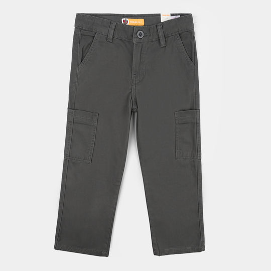 Boys Cotton Twill Pants - Dark Grey