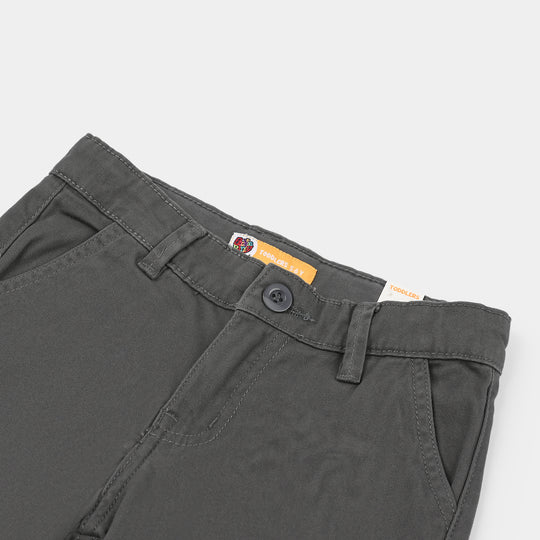 Boys Cotton Twill Pants - Dark Grey