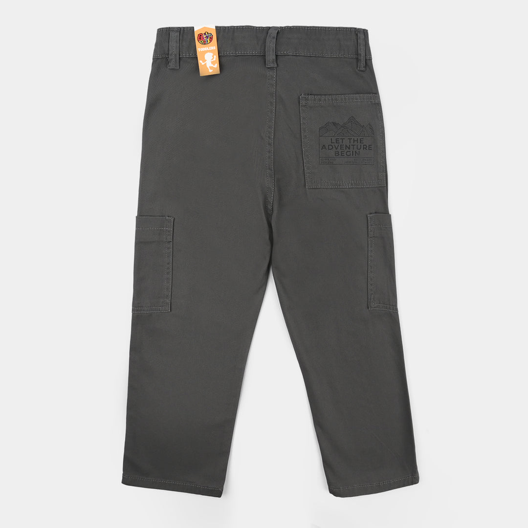 Boys Cotton Twill Pants - Dark Grey