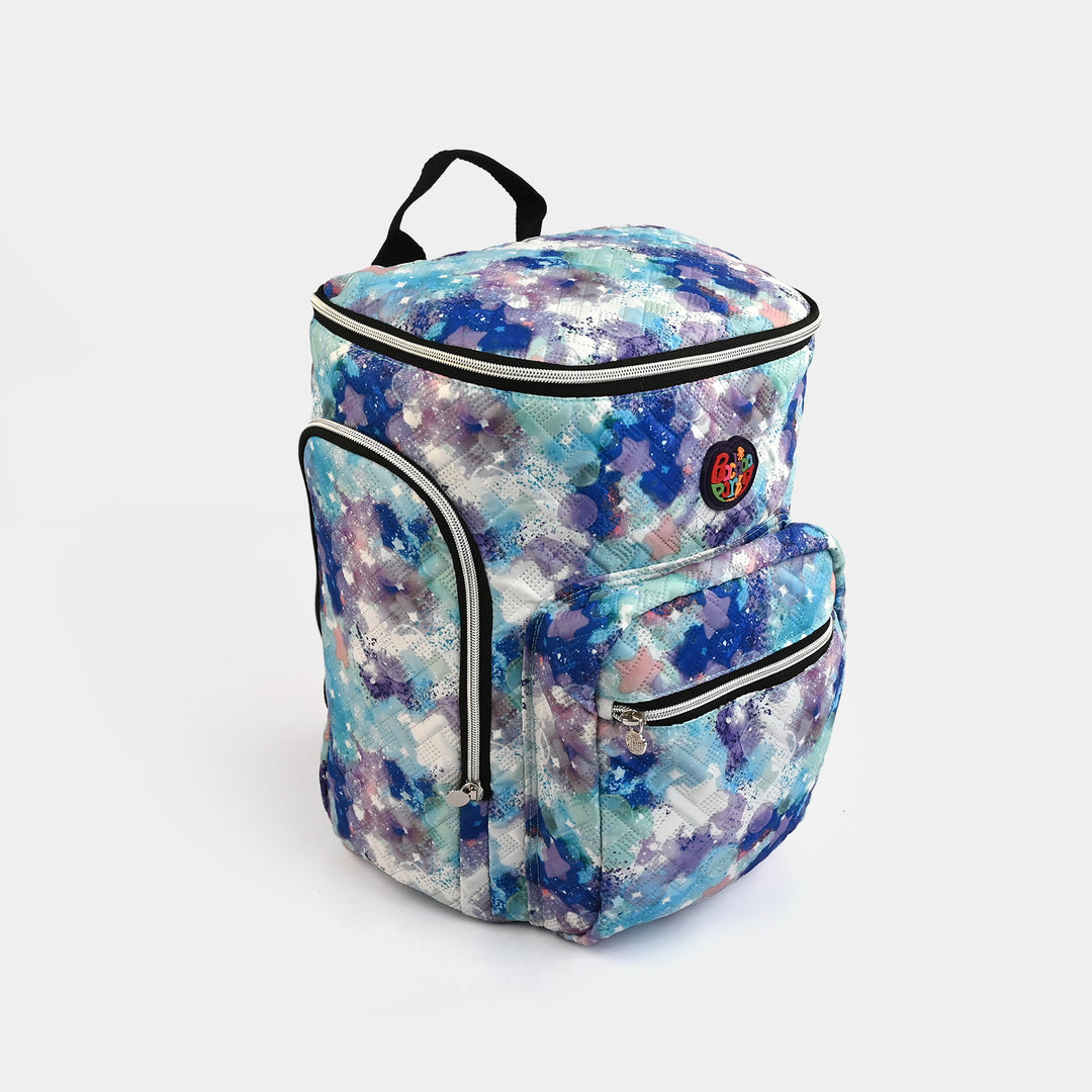 Blue Splashes Zigzag Quilted Mother Bag