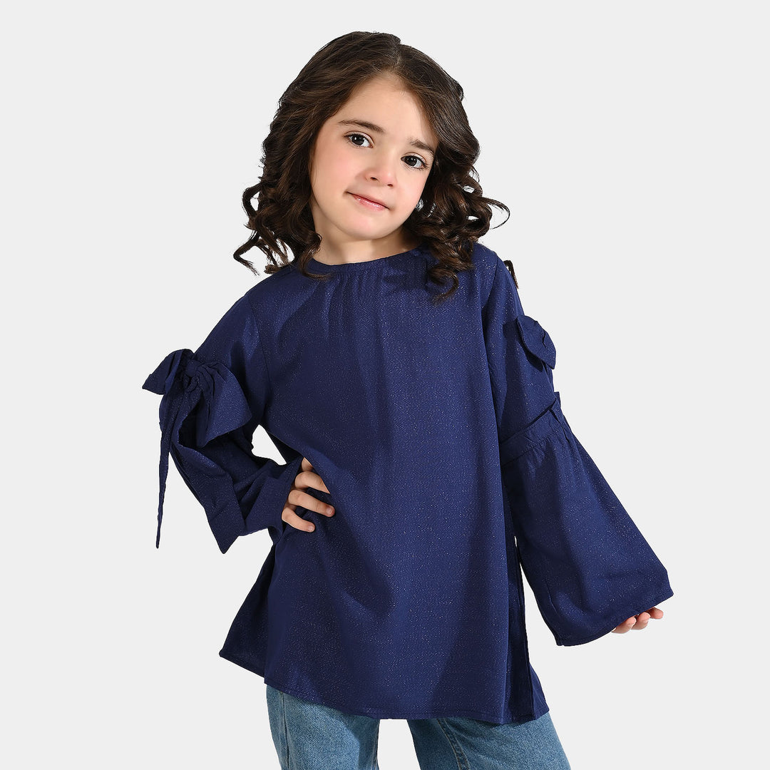 Girls Cotton Casual Top Galaxy - Navy Blue