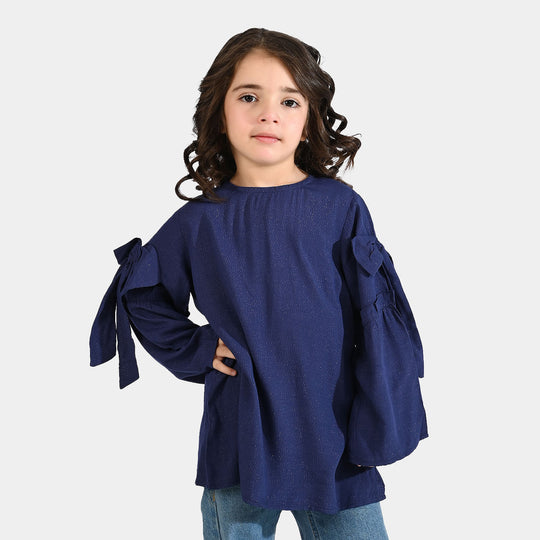 Girls Cotton Casual Top Galaxy - Navy Blue