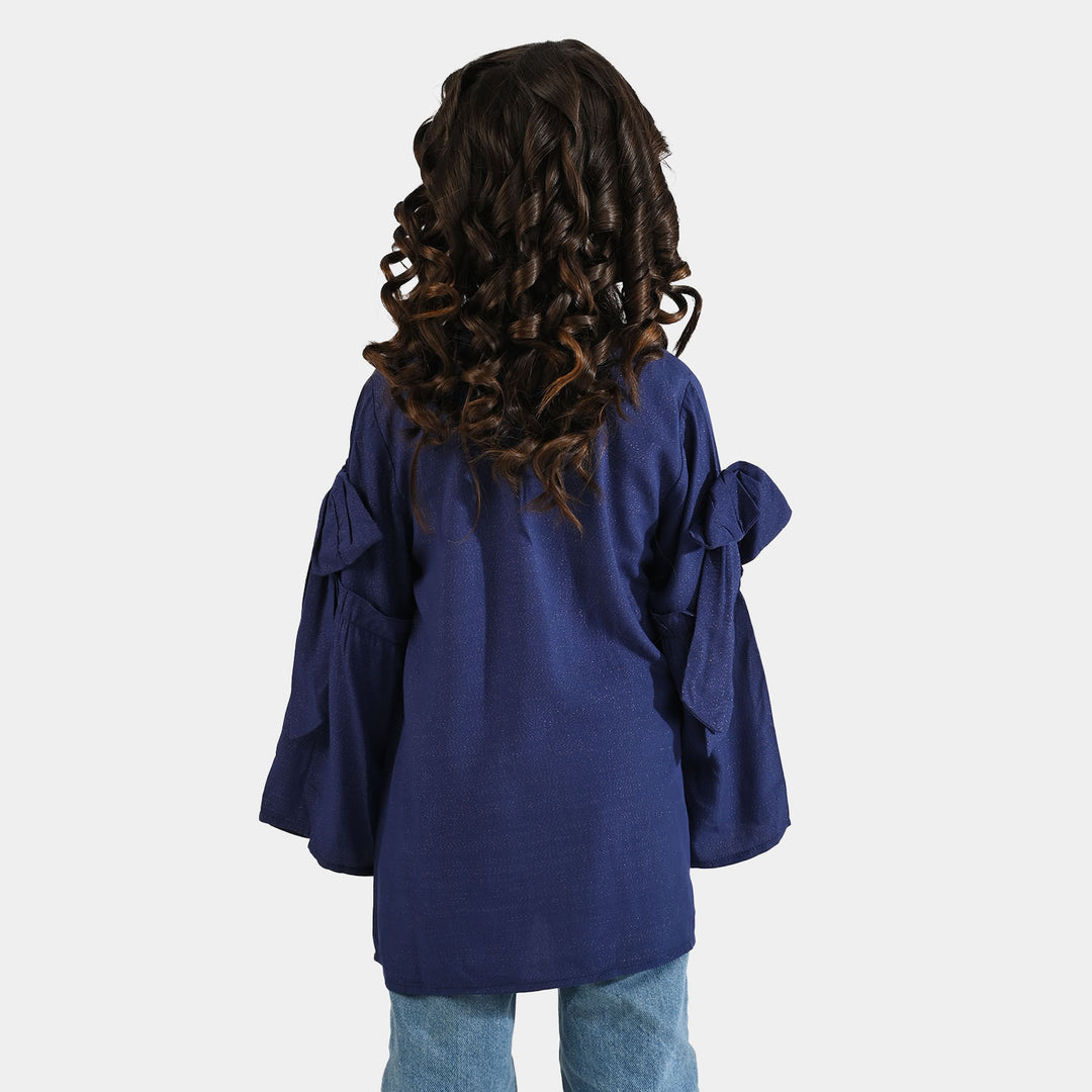 Girls Cotton Casual Top Galaxy - Navy Blue