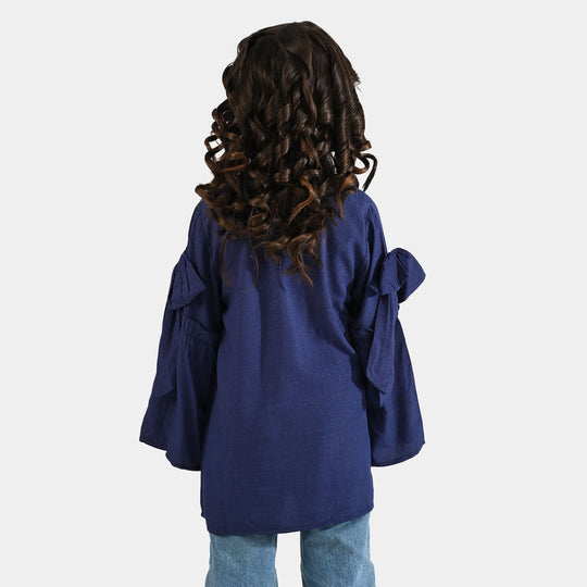 Girls Cotton Casual Top Galaxy - Navy Blue