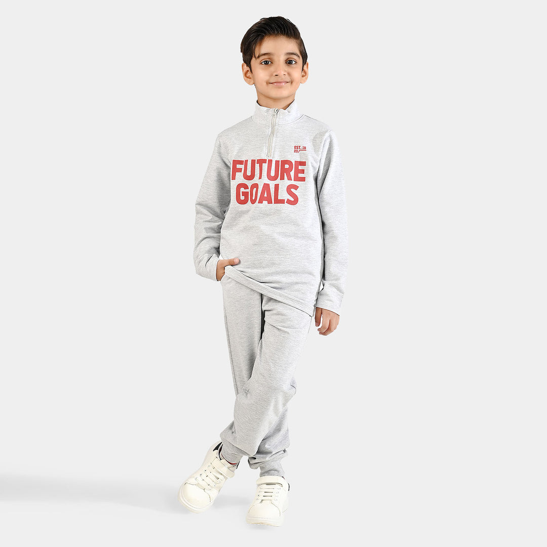 Boys Jersey/Terry 2 Piece Suit Future Goals-Grey