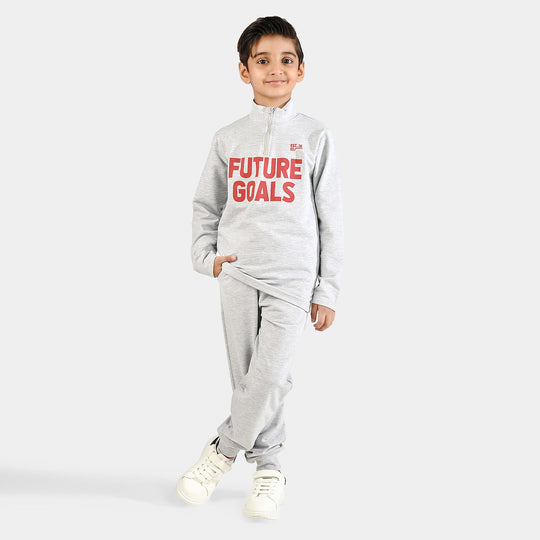 Boys Jersey/Terry 2 Piece Suit Future Goals-Grey