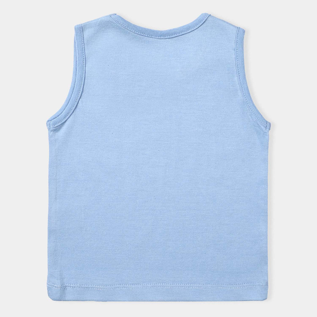 Infant Boys Cotton Interlock 3 Piece Sando Set-mIX