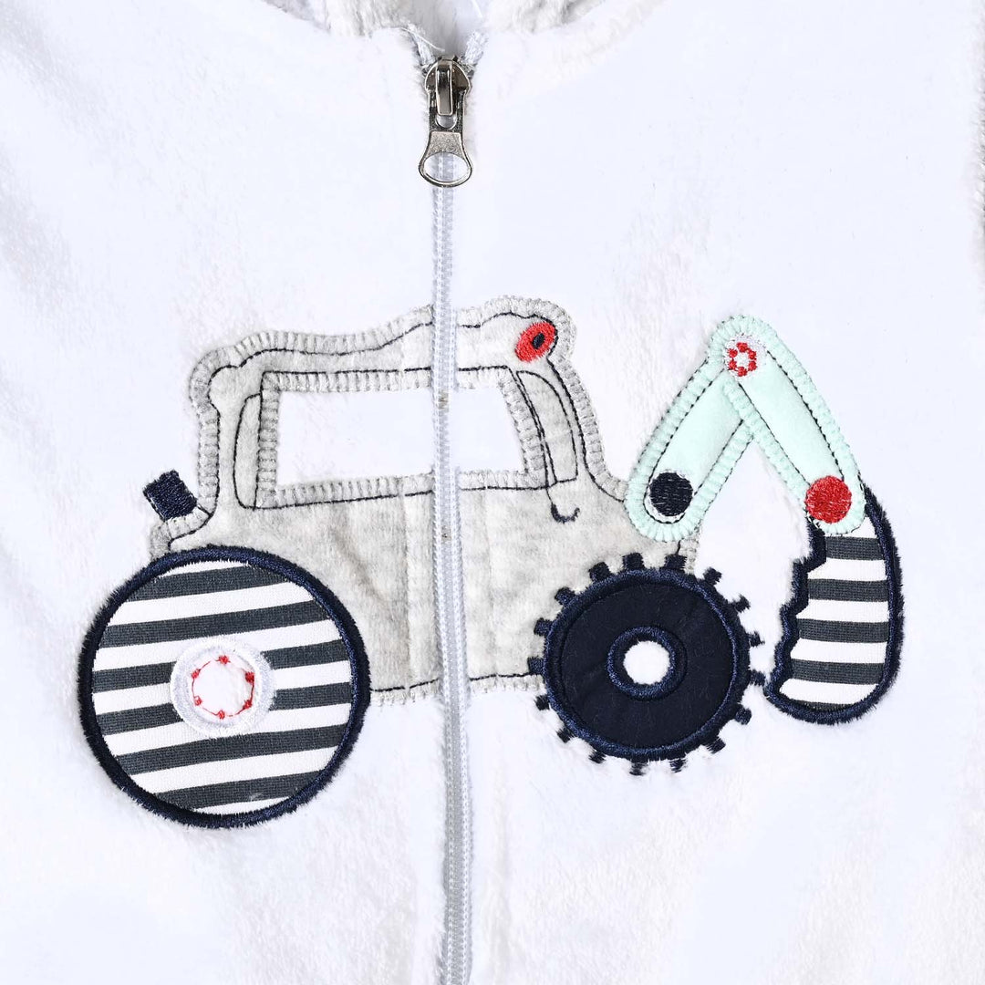 Infant Boys Faux Fur Knitted Suit Sh157-3P-White.Grey