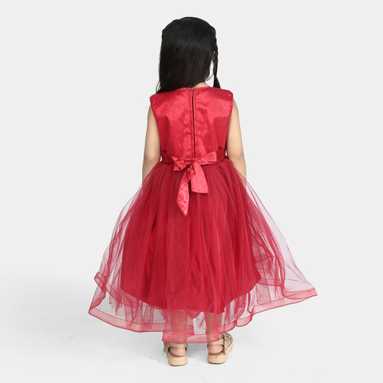 Girls Fancy Frock Glow-MAROON