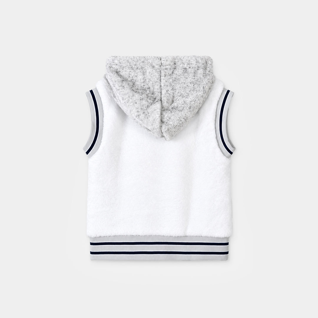 Infant Boys Faux Fur Knitted Suit SH156-3P-White.Grey