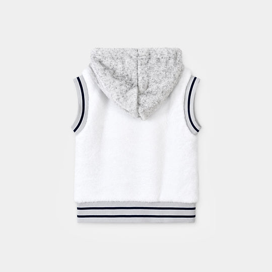 Infant Boys Faux Fur Knitted Suit SH156-3P-White.Grey