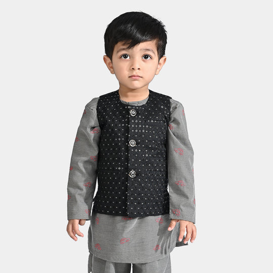 Infant Boys Poly Viscose Waistcoat (Sequence) - Black