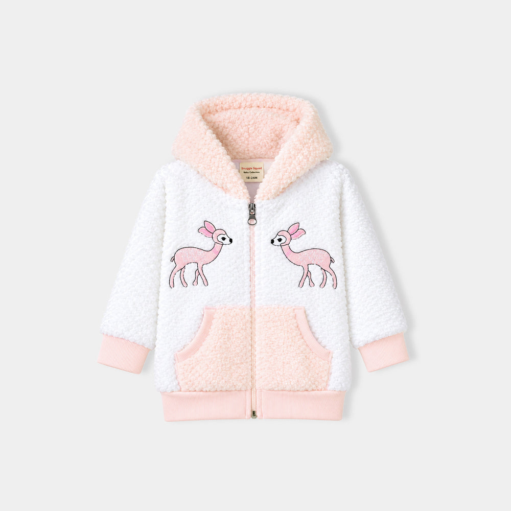 Infant Boys Faux Fur Knitted Suit FL217-2P-White.Peach