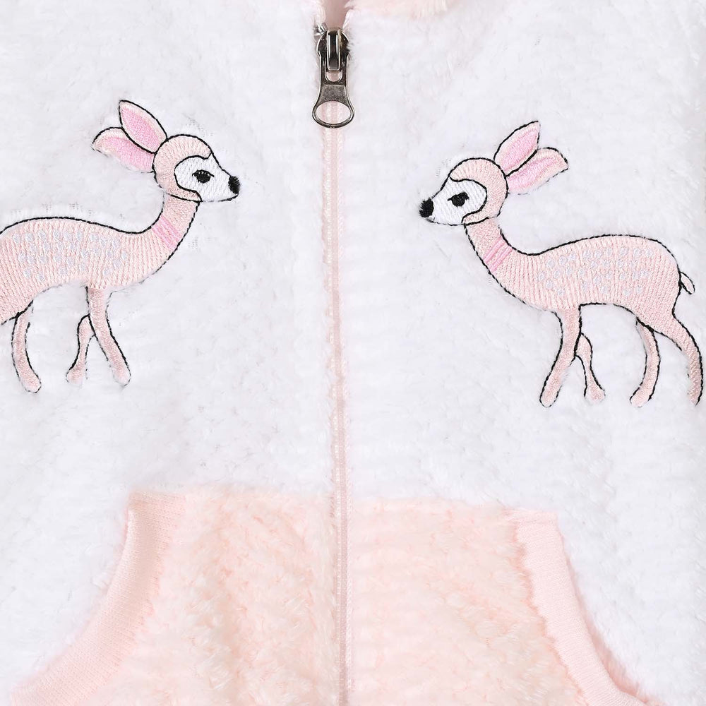 Infant Boys Faux Fur Knitted Suit FL217-2P-White.Peach