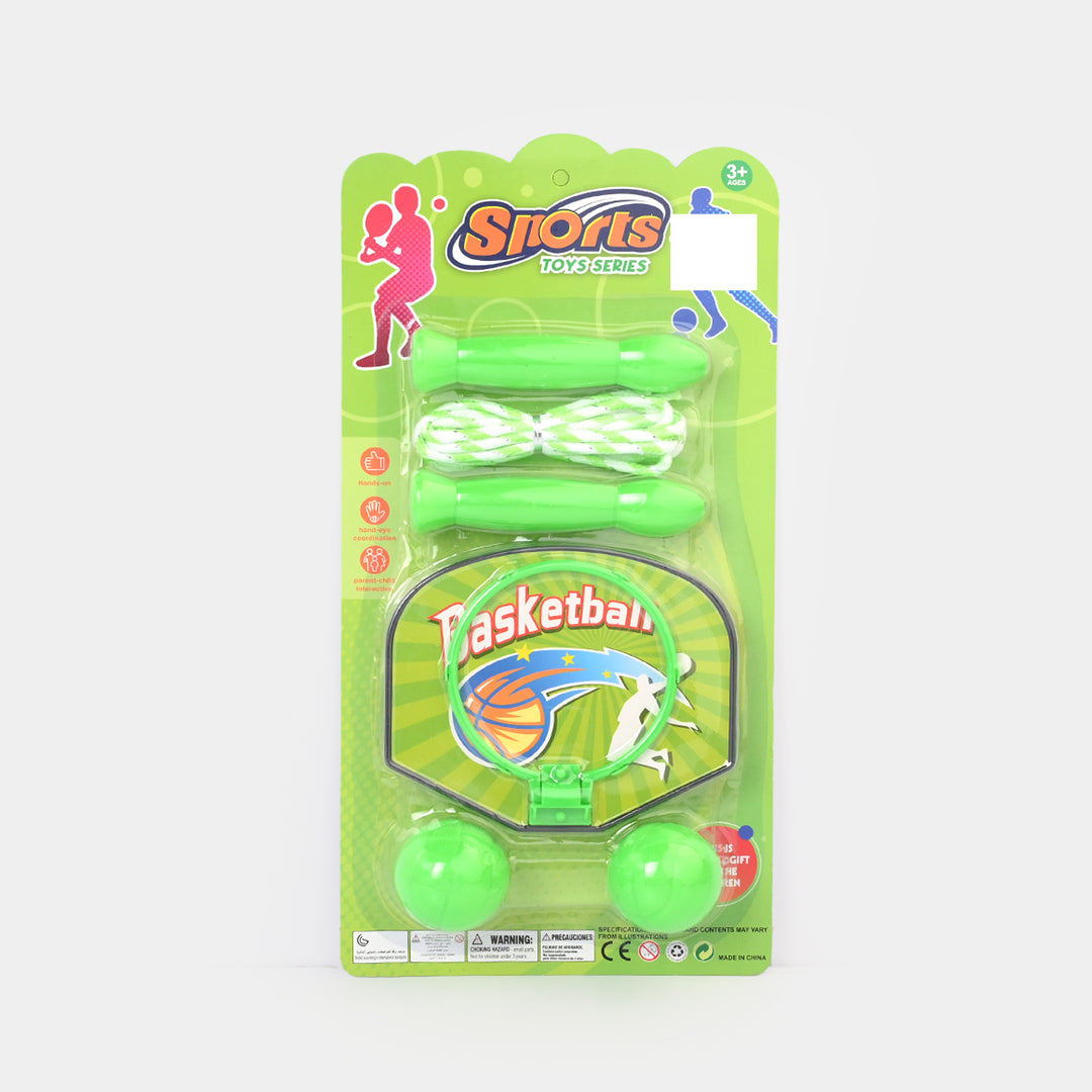 2-in-1 Basketball & Fitness Jump Rope Set