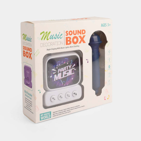 Party Music Sound Box Toy With Mic & LED Lights