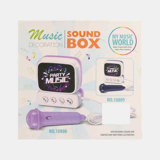 Party Music Sound Box Toy With Mic & LED Lights