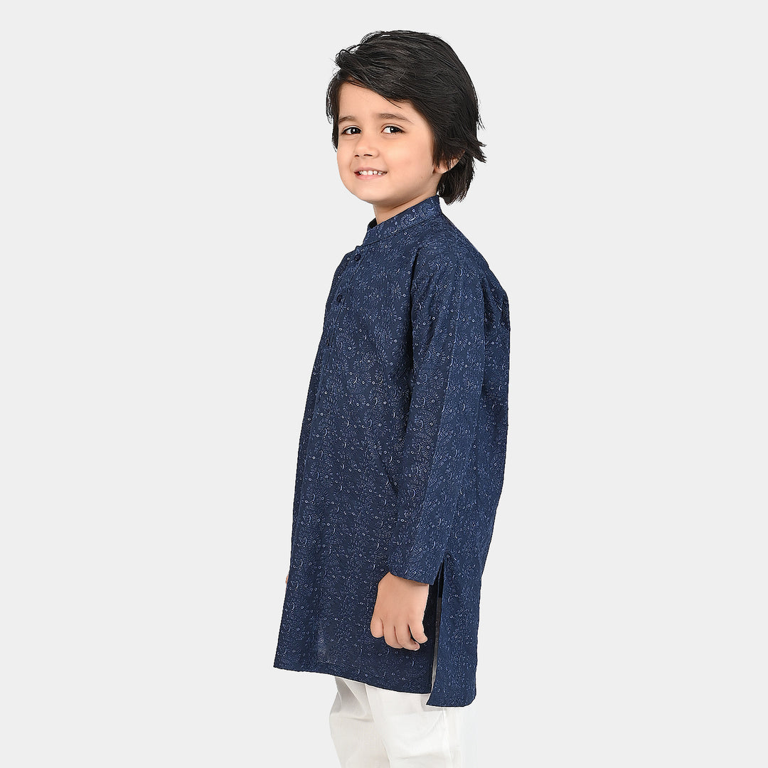 Boys Kurta (Chicken)-NAVY