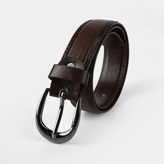 Kids Belt Brown Textured