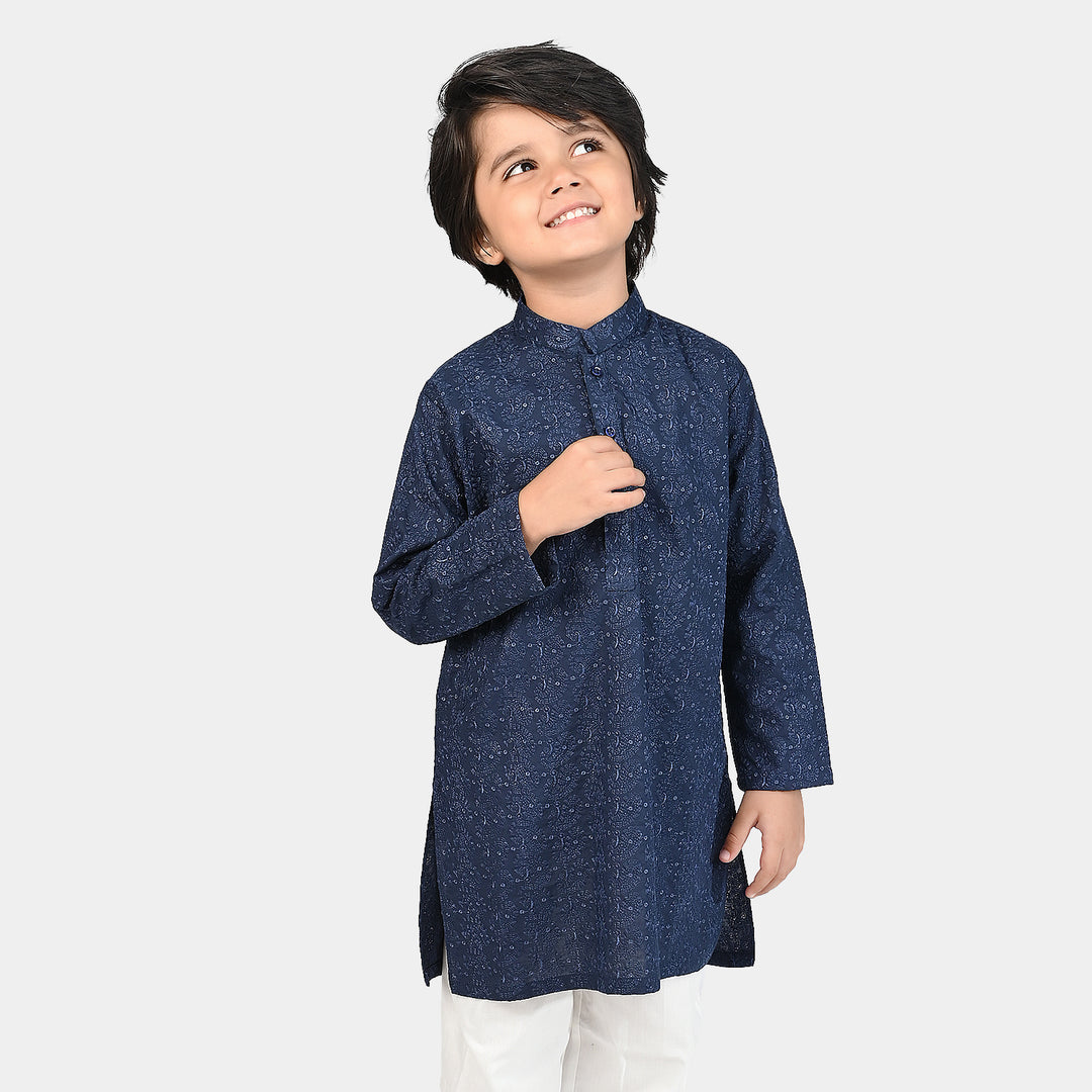 Boys Kurta (Chicken)-NAVY