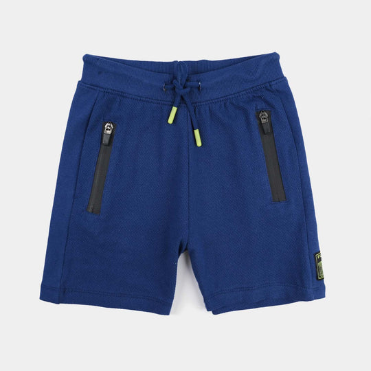 Boys Jersey/Terry Pique Shorts (Future) - Navy Blu
