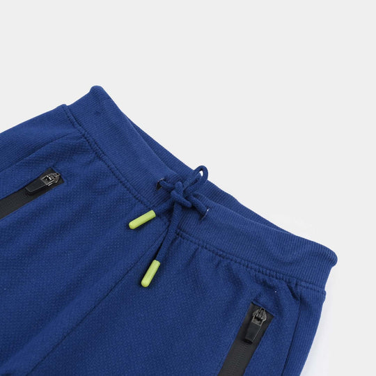 Boys Jersey/Terry Pique Shorts (Future) - Navy Blu