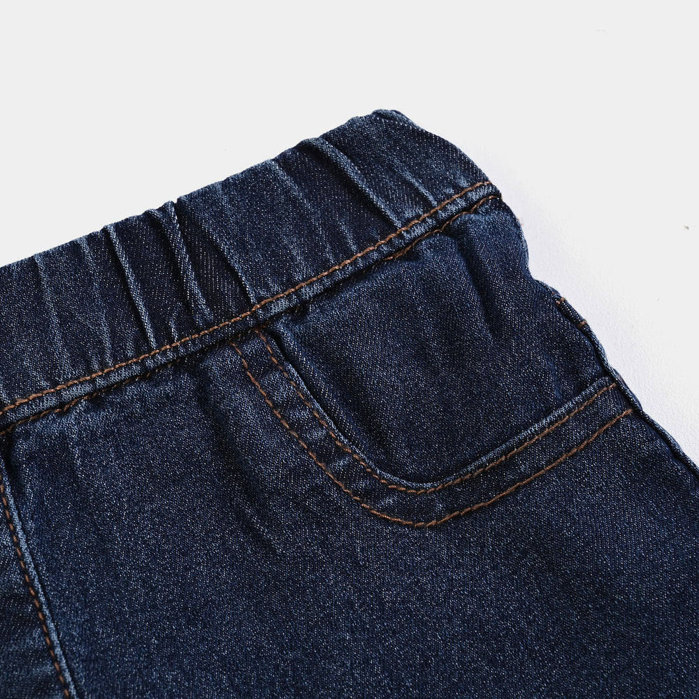 Girls Denim Stretch Jegging Basic- DARK BLUE