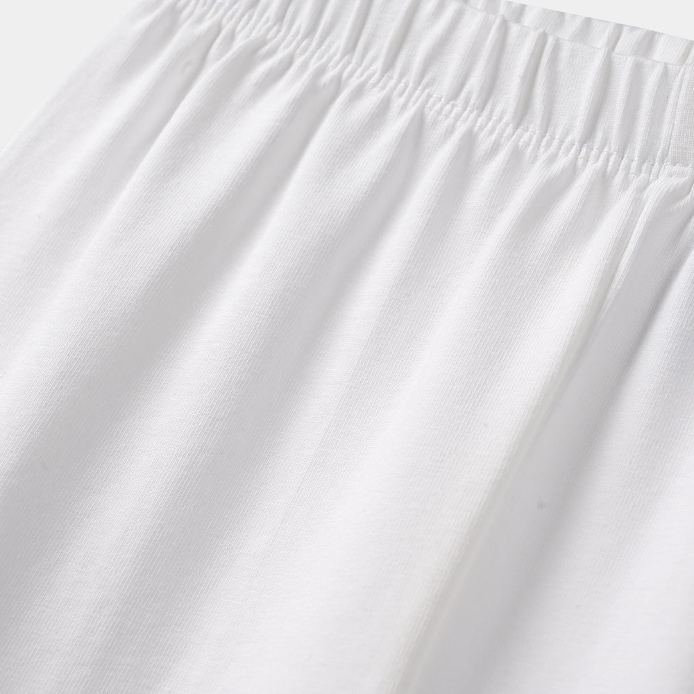 Girls Jersey/Terry Basic Tights - White