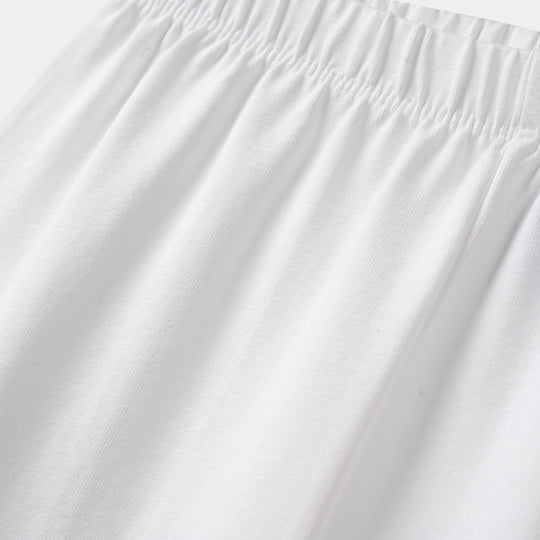 Girls Jersey/Terry Basic Tights - White