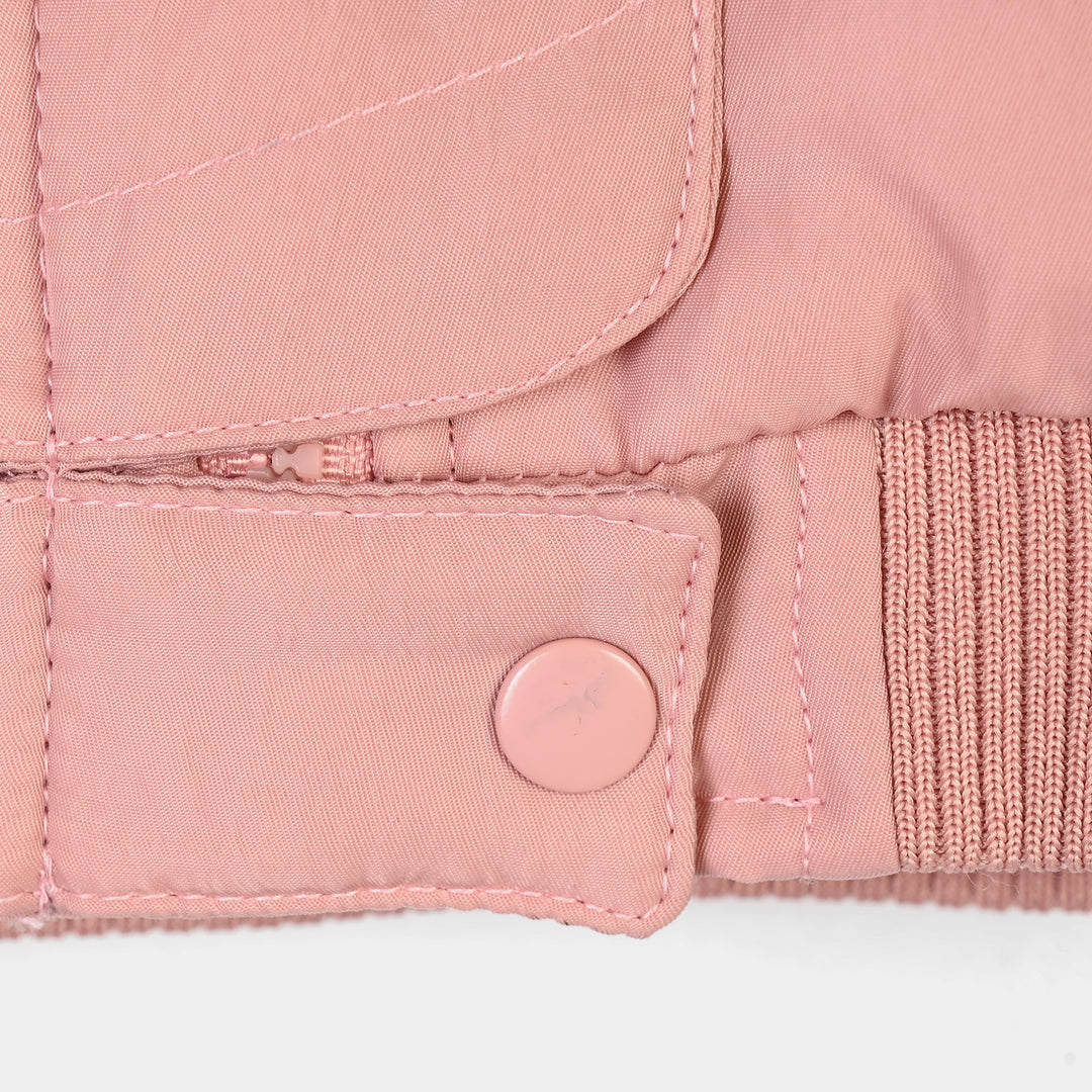 Infant Girls Puffer Jacket Flap - PINK