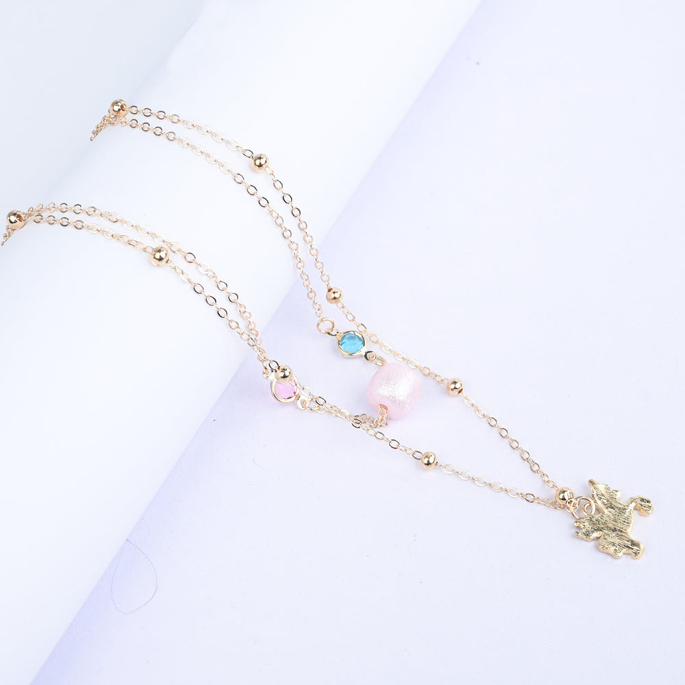 2-in-1 Chain Beads Pendant Necklace