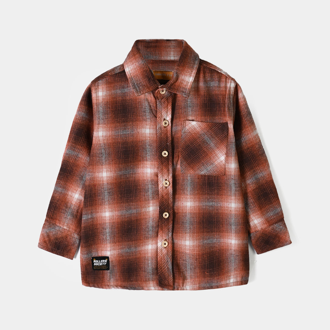 Boys Flannel Casual Shirt Rollers Society - ORANGE