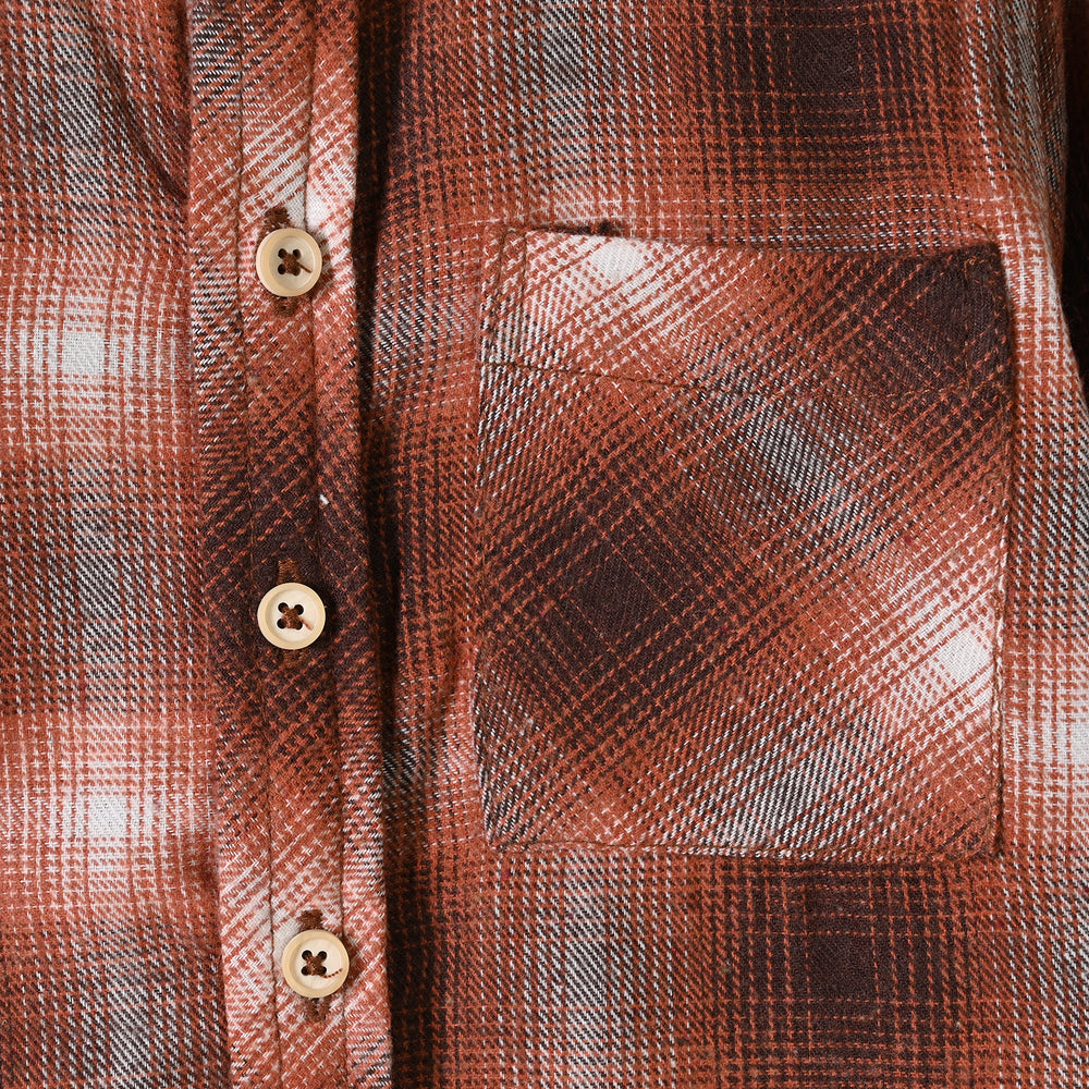 Boys Flannel Casual Shirt Rollers Society - ORANGE