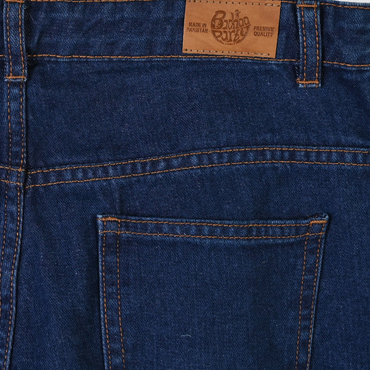 Teens Boys Denim Rigid Pant Basic-Dark Blue