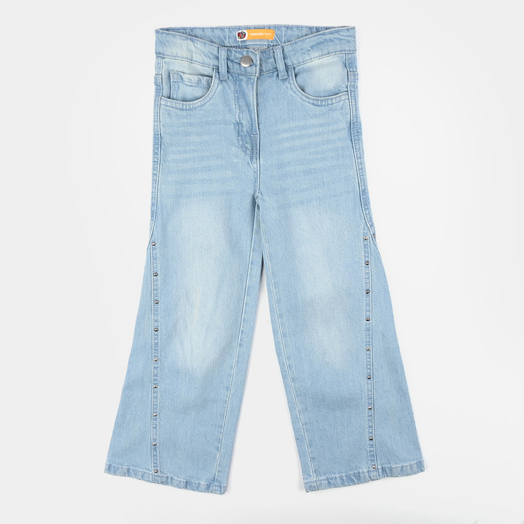 Girls Denim Stretch Pant (Studs Seam) – Light Blue