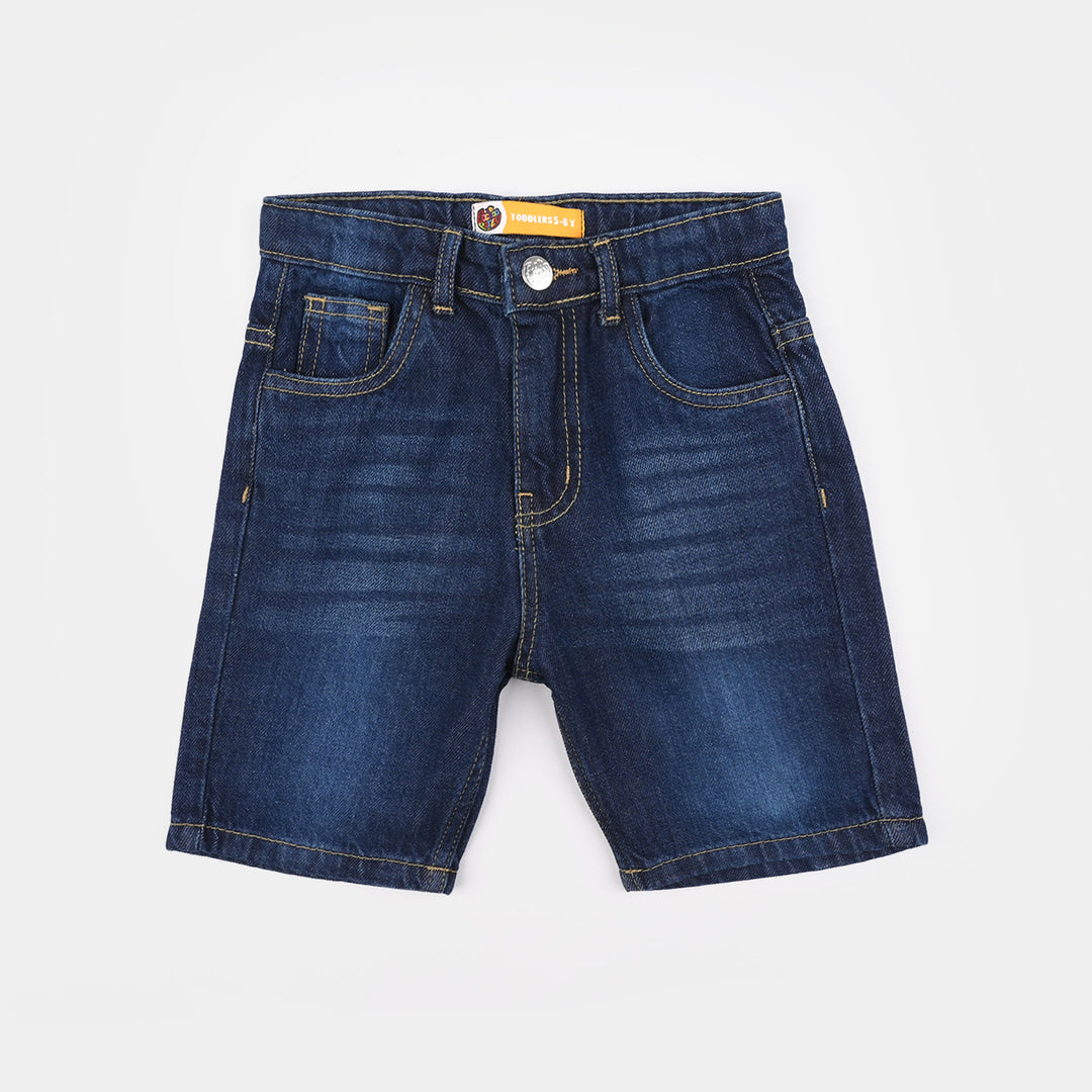 Boys Denim Stretch Shorts (Basic) - Dark Blue