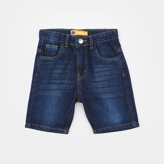 Boys Denim Stretch Shorts (Basic) - Dark Blue