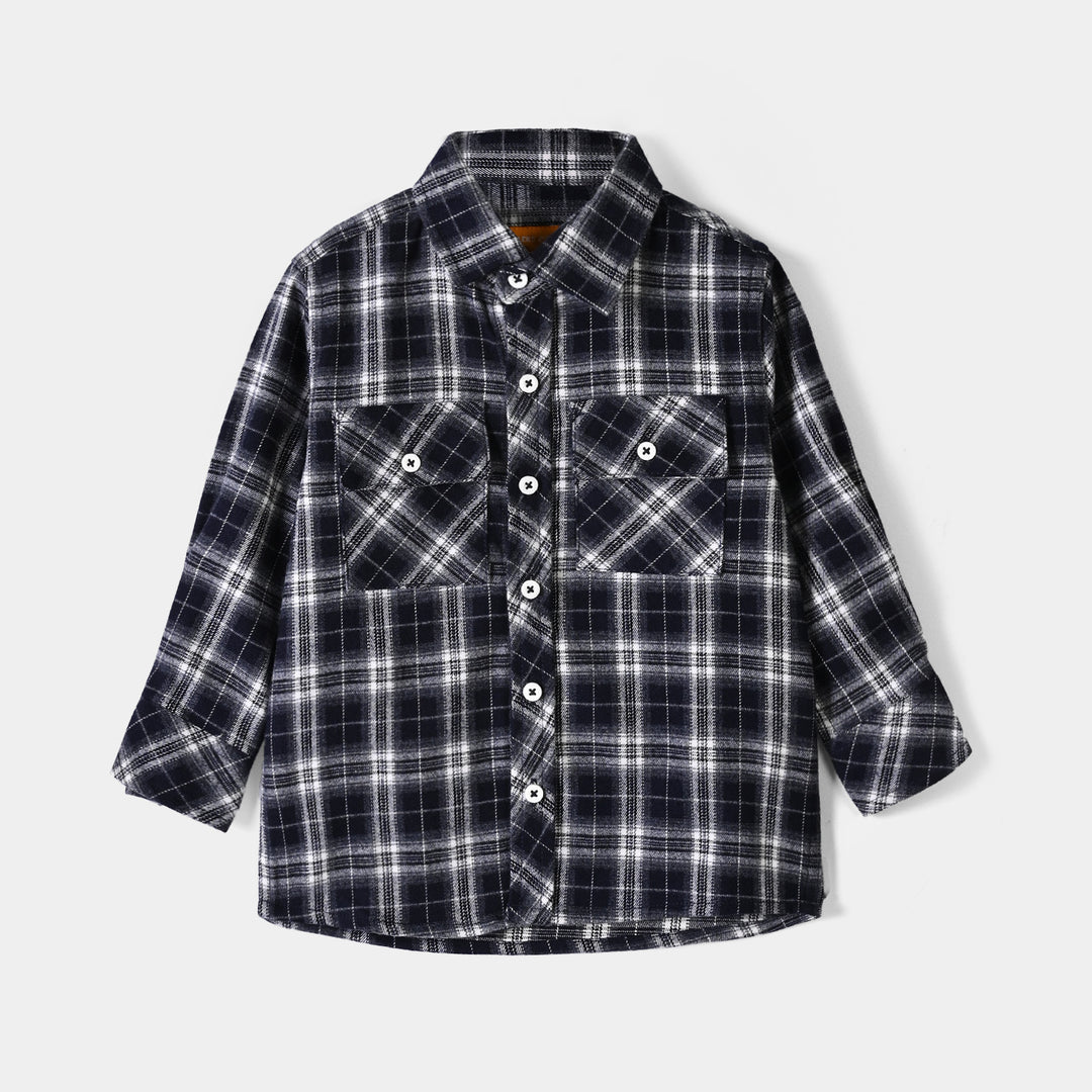 Boys Flannel Casual Shirt Baseball - GREY
