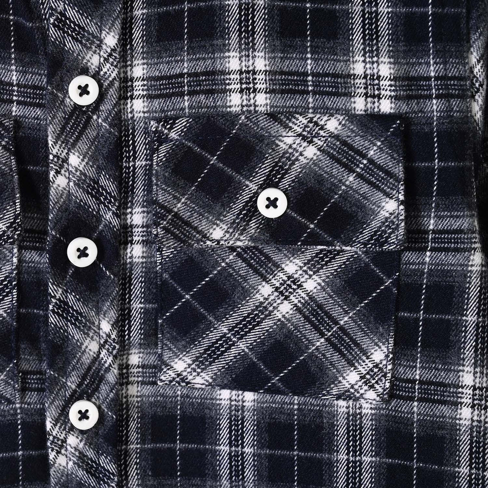Boys Flannel Casual Shirt Baseball - GREY