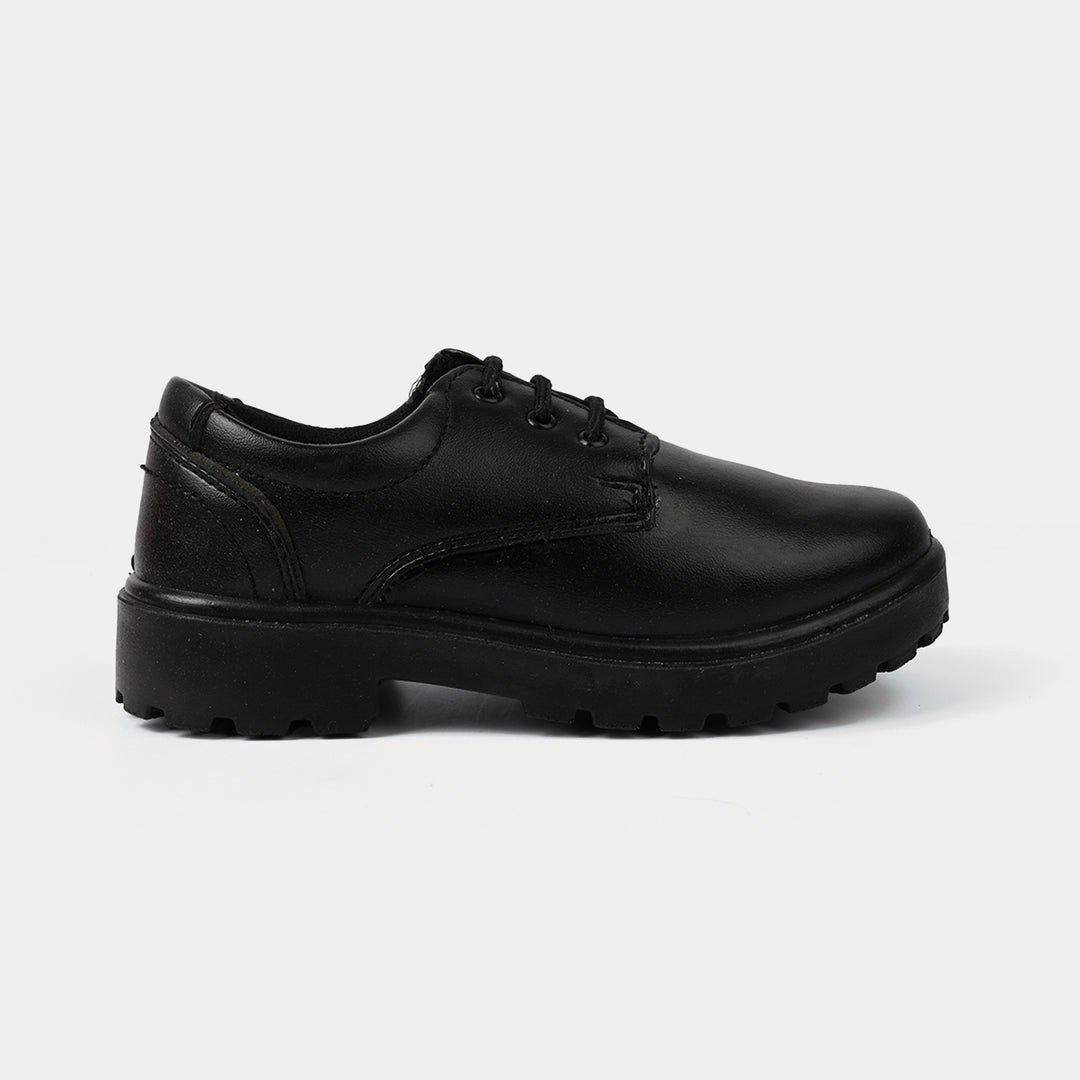 Boys School Shoes KR-03-BLACK