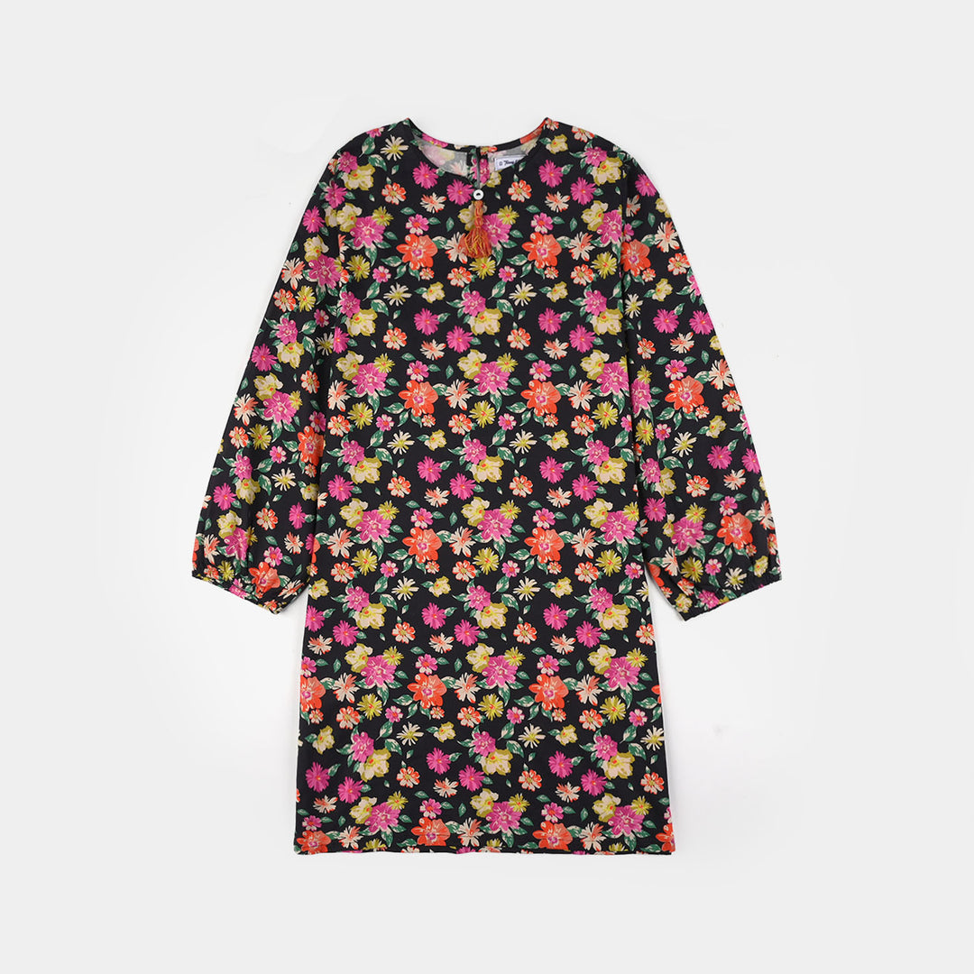 Teens Girls Cotton Printed 2-Piece Set - Raspberry/Multi