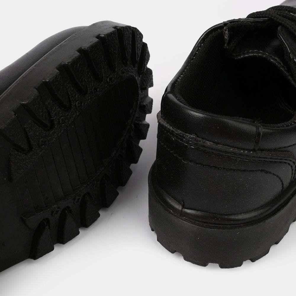 Boys School Shoes KR-03-BLACK