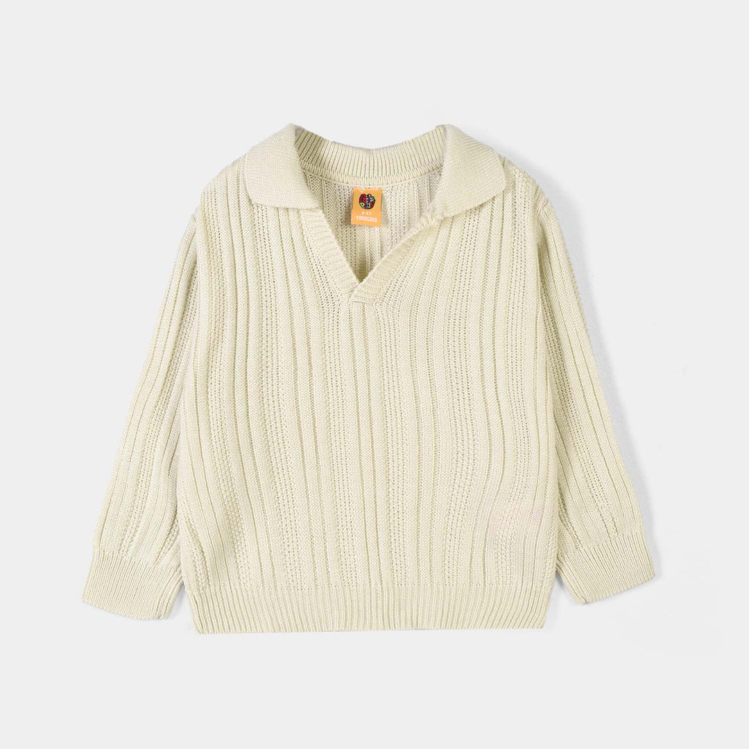 Boys Acrylic Sweater-Dropline - Off White