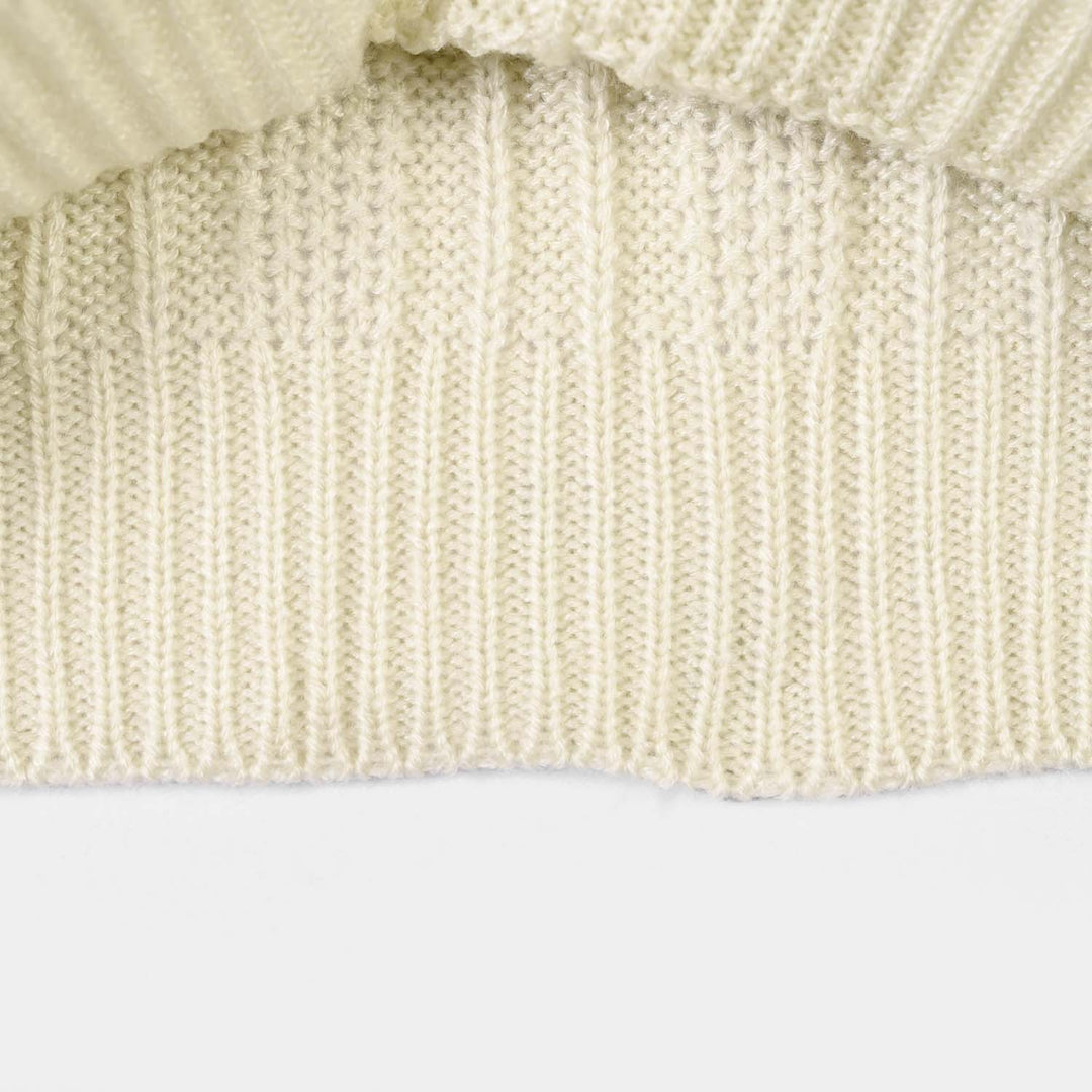 Boys Acrylic Sweater-Dropline - Off White