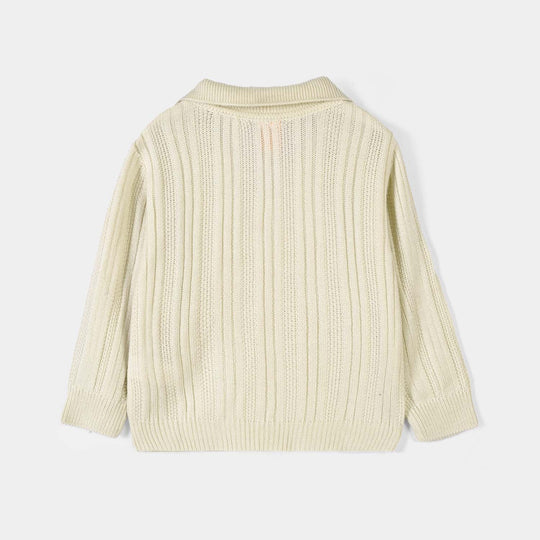 Boys Acrylic Sweater-Dropline - Off White