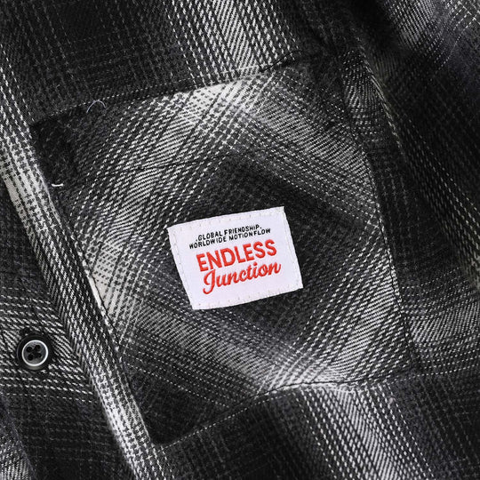 Boys Flannel Casual Shirt Endless - BLACK